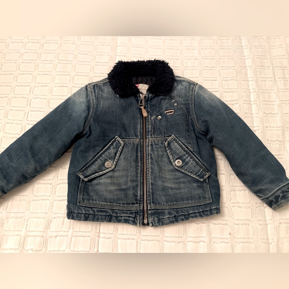 Diesel Sherpa Collar Quilted Denim Trucker Jacket Youth 4